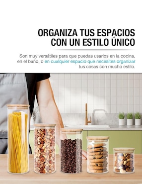 Set contenedores Casa Litus Herméticos de vidrio 5 piezas