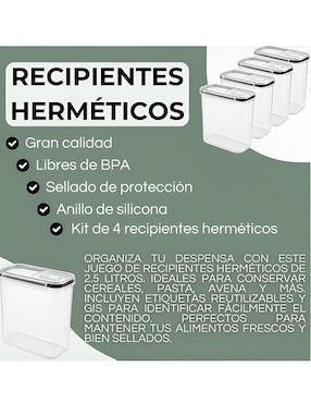 Set contenedores Xtellar de plástico 4 piezas