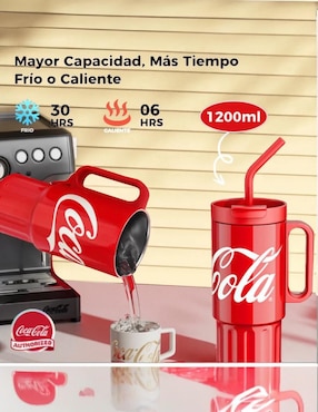 Termo Germ de acero inoxidable Coca Cola con tapa rosca 1.2 L