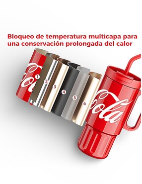 Termo Germ de acero inoxidable Coca Cola con tapa rosca 1.2 L