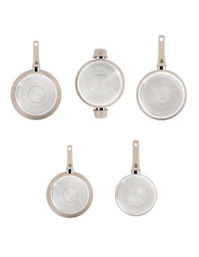 Batería de cocina T-fal Delight 2.0 de aluminio antiadherente minerales naturales 10 piezas