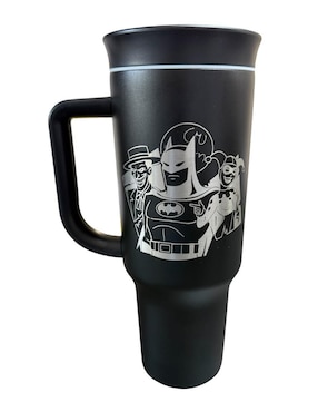 Termo Termomania de acero inoxidable Batman y Oker con tapa rosca 1.2 l