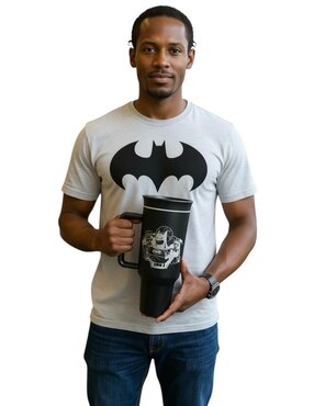 Termo Termomania de acero inoxidable Batman y Oker con tapa rosca 1.2 l