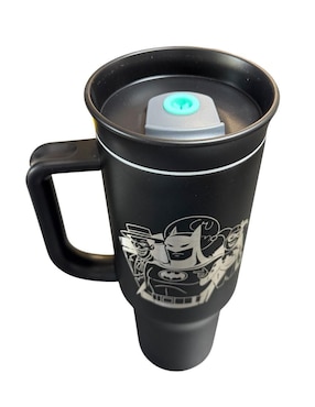 Termo Termomania de acero inoxidable Batman y Oker con tapa rosca 1.2 l