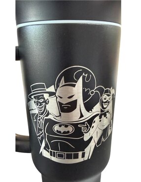 Termo Termomania de acero inoxidable Batman y Oker con tapa rosca 1.2 l