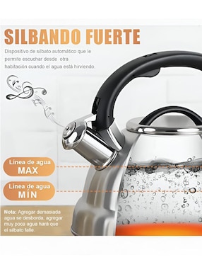 Tetera silbadora Xtellar de acero inoxidable