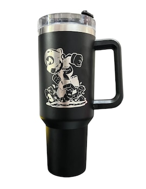 Termo Termomania de acero inoxidable Super Mario Bros con tapa rosca 1.2 L