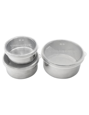 Set contenedores U.Konserve de acero 3 piezas