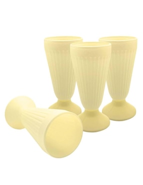 Set de copas para malteada Cristar Toy Butter Yellow de vidrio 4 piezas
