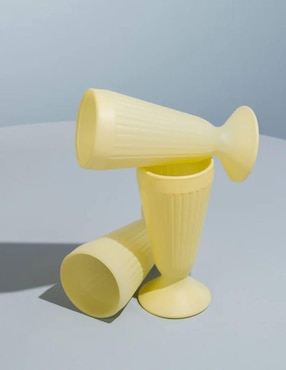 Set de copas para malteada Cristar Toy Butter Yellow de vidrio 4 piezas