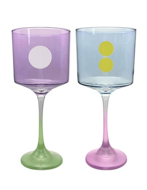 Set de copas para cóctel Cristar Rio Soft Color de vidrio 2 piezas