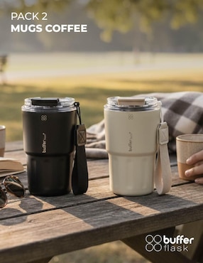 Set termo Buffer de acero inoxidable Montana con tapa rosca