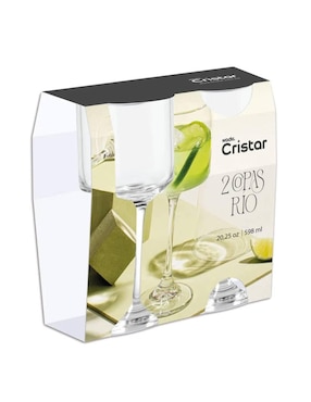Set de copas para gin Cristar Rio de vidrio 2 piezas