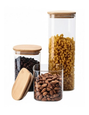 Set contenedores Drink Lab Kitesp01 de vidrio 3 piezas