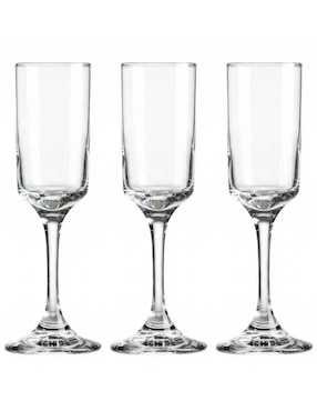 Set de copas flauta Cristar Rio Champaña de cristal 3 piezas
