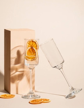 Set de copas flauta Cristar Rio Champaña de cristal 3 piezas