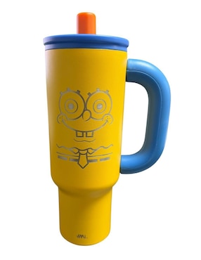 Termo Termomania de acero inoxidable Bob Esponja con tapa rosca 1.2 L