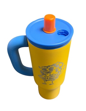 Termo Termomania de acero inoxidable Bob Esponja con tapa rosca 1.2 L