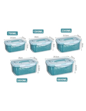 Organizador para refrigerador Güish de plástico 5 piezas