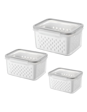 Organizador para refrigerador Güish de plástico 3 piezas