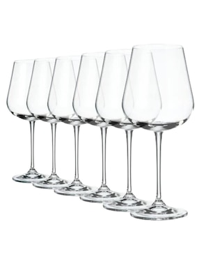 Set de copas para vino Bohemia de vidrio 6 piezas
