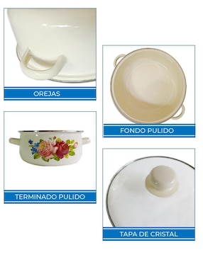 Batería de cocina RD Royal Cook B16-24 de acero porcelanizado 10 piezas