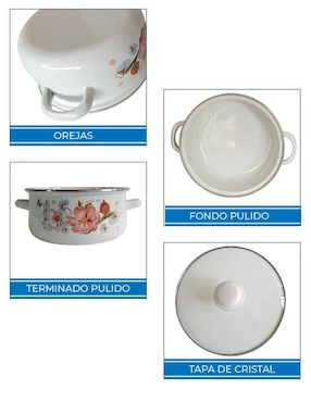 Batería de cocina RD Royal Cook W16-24 de acero porcelanizado 10 piezas