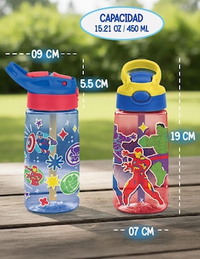 Set botella de agua Magma Life con tapa a prueba de derrame 450 ml