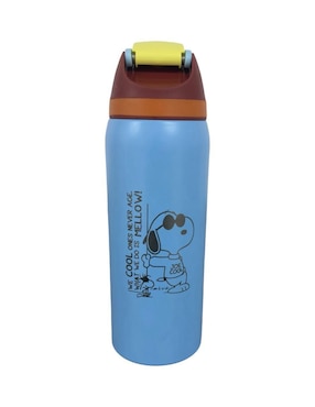 Termo Termomania de acero inoxidable Snoopy con tapa push pull 946 ml