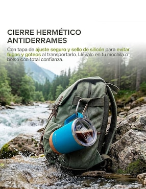 Set termo Hikeo de acero inoxidable con tapa disc top