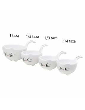 Set de tazas medidoras Ideen Ideen Cocina Gato 4 piezas