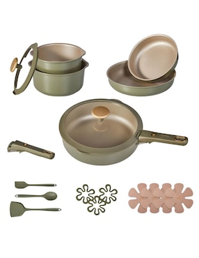 Batería de cocina Carote Carote Titanium de titanio antiadherente sin PFOA 19 piezas