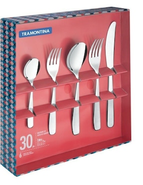 Imagen de producto Set cubiertos Tramontina de acero inoxidable 30 piezas