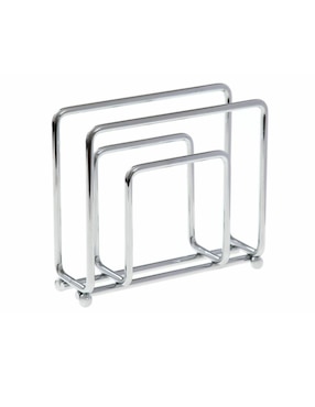 Fisura – Servilletero original con diseño de edificios. Servilletero de mesa  blanco. Soporte para servilletas de metal. Medidas: 15 x 4 x 13 cm.
