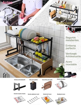 Escurridor de trastes de acero inoxidable