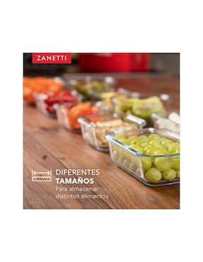 Set de contenedor para refrigerador Zanetti de vidrio 20 piezas
