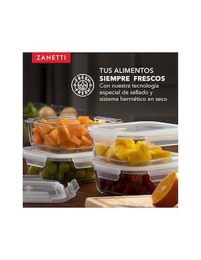 Set de contenedor para refrigerador Zanetti de vidrio 20 piezas