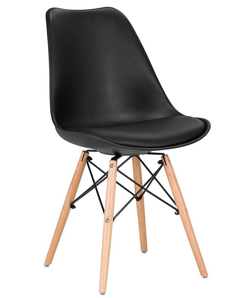 Silla Eames cojín básica negra 1