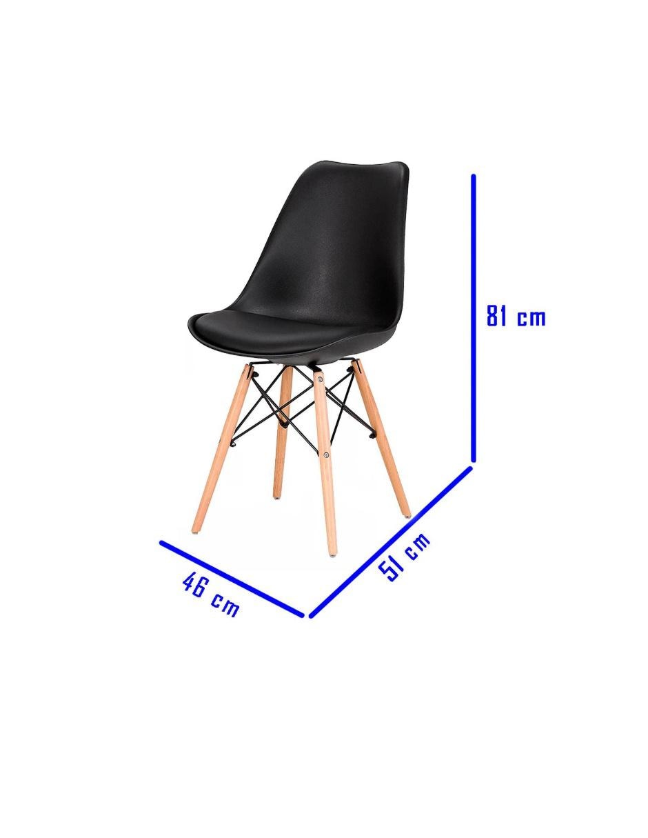 Silla Eames cojín básica negra 2