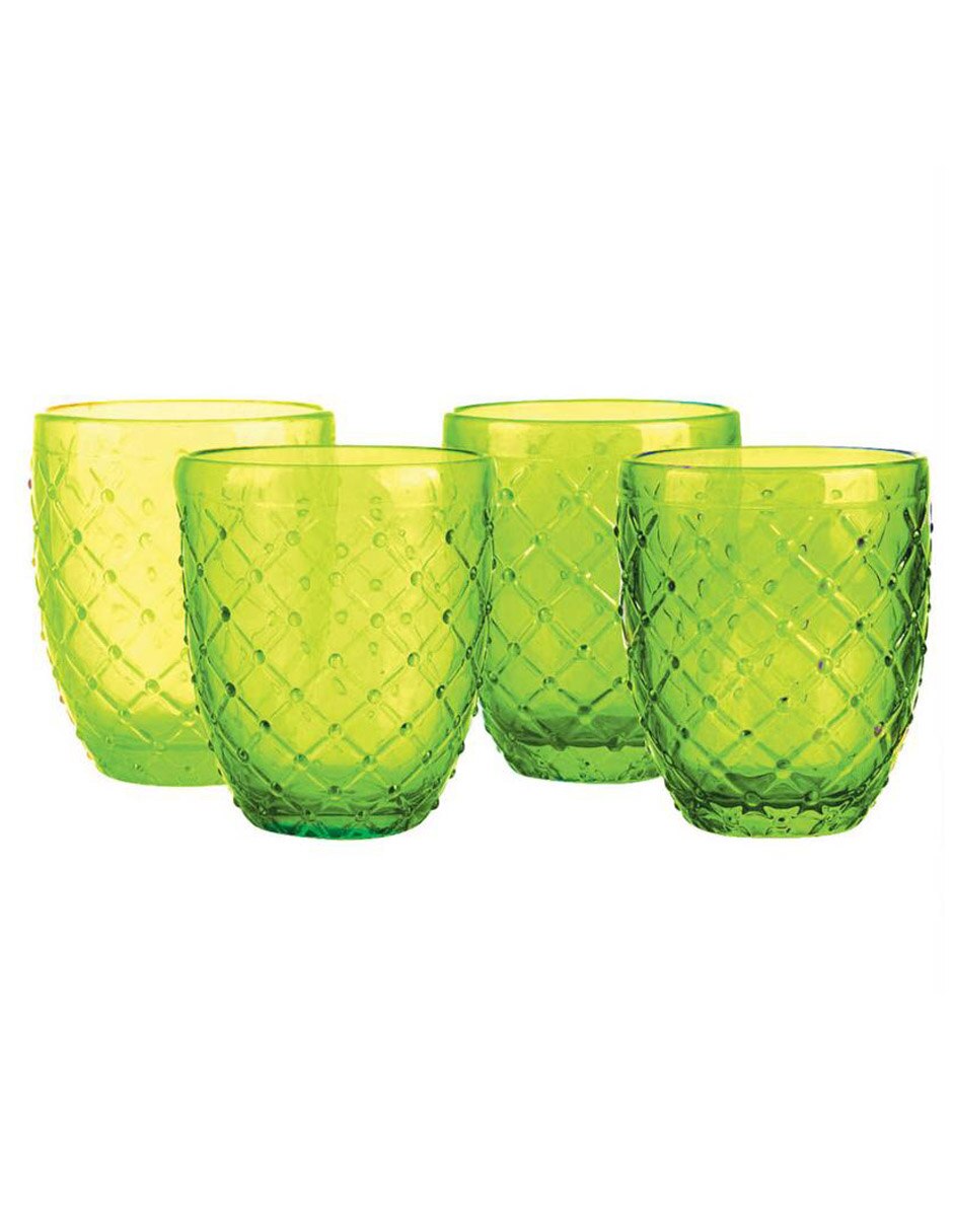 Juego 4 Vasos Rombos Cristal 400 Ml a precio barato