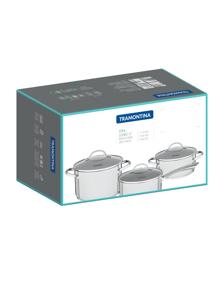 Batería de cocina 7 piezas acero inoxidable Una 3