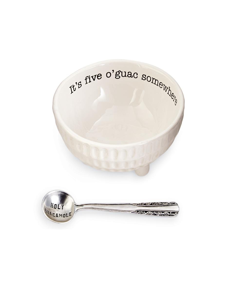 Set de tazón cuchara Guacamole Circa blanco