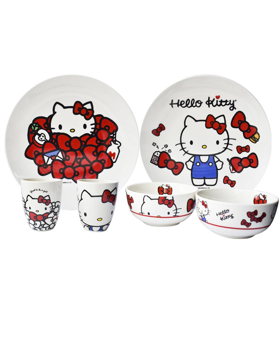 Vajilla cerrada hello kitty and friends de porcelana para 4 personas 3