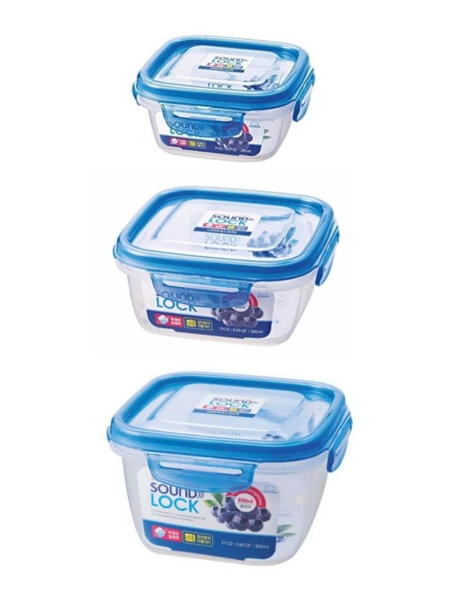 Set contenedores de plástico 3 piezas