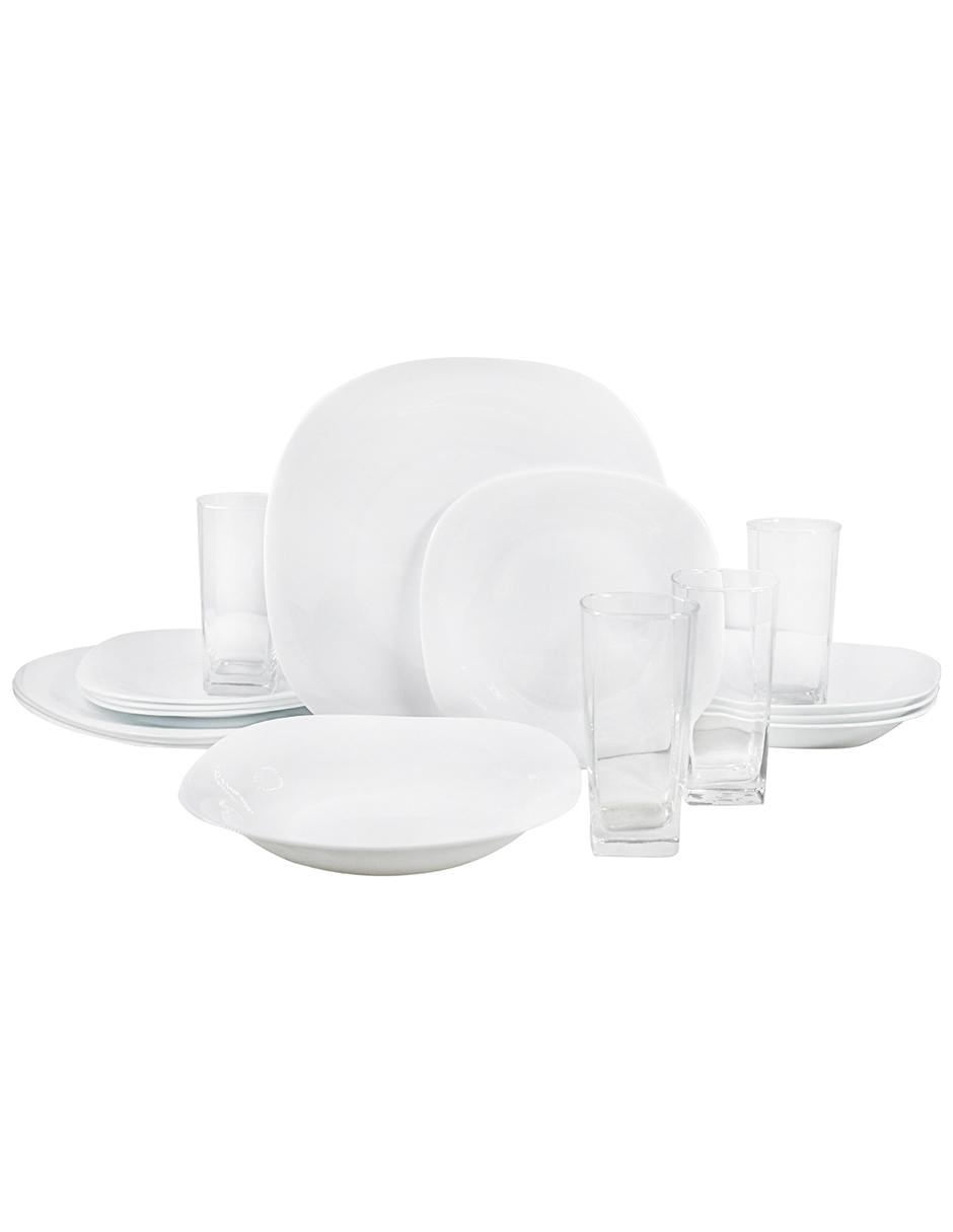 Vajilla cerrada Bormioli 16 piezas Parma blanca 4