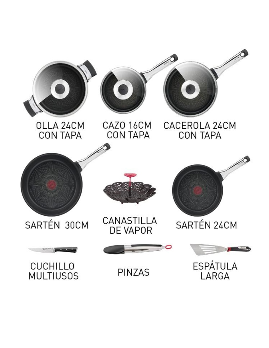 Batería de cocina Hard Titanium Pro de aluminio antiadherente titanio 12 piezas 3