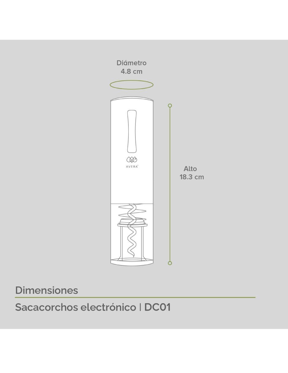 Sacacorchos eléctrico Avera de plástico