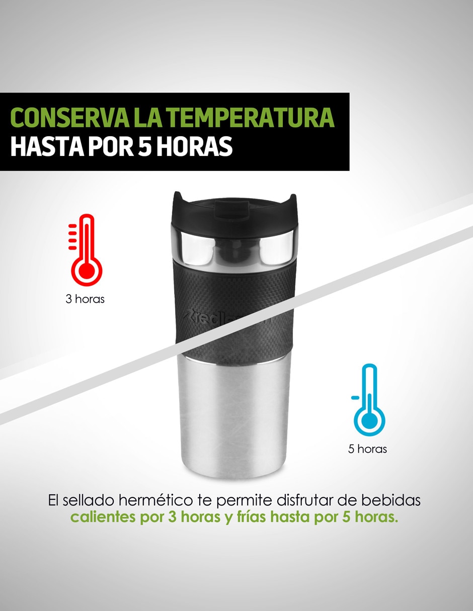 Termo con prensa francesa acero inoxidable 350 ml 4