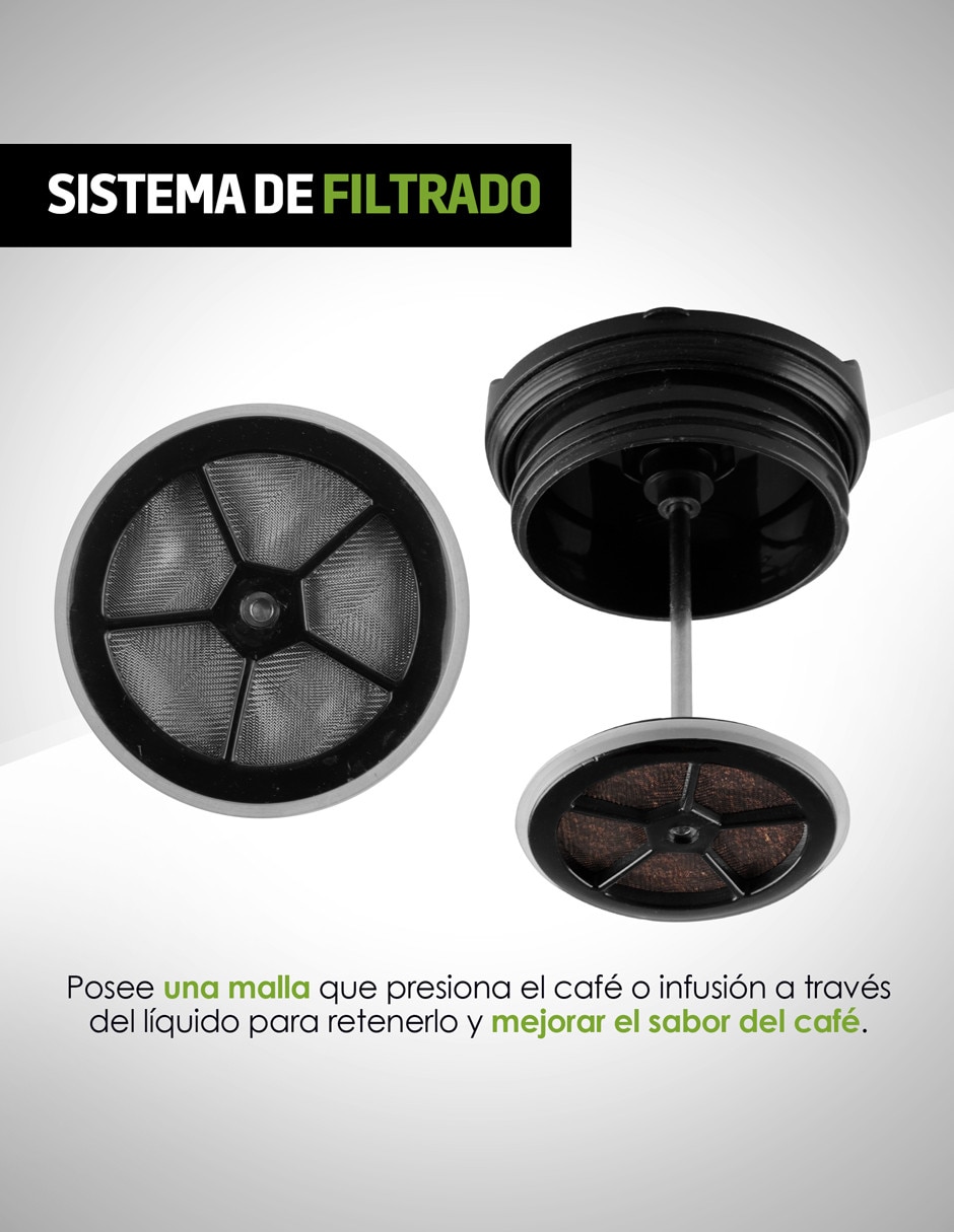 Termo con prensa francesa acero inoxidable 350 ml 6