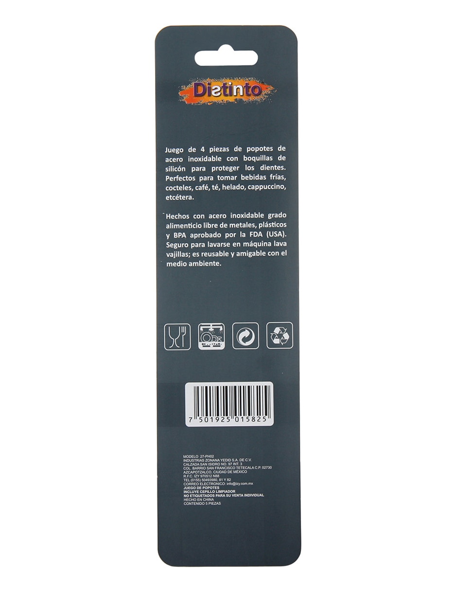 Set de 4 popotes curvos 4